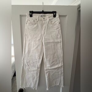 Zara White Straight-Leg Women's Jeans
